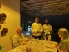 The chef and waitress at dinner