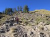 The 2nd day....looking back up the final ridege and the rock field