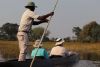 Nan and Glen in their Mokoro (canoe)