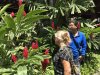Kathy and Eddie loooking at plants in the garden