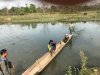 Our canoe with another couple getting off