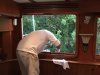 Mr Boon working on the aft port window