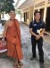 Sean and a monk answering questions