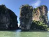 That is the limestone karst in the lagoon that was blown up in the movie