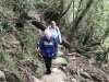 Kathy and Sue walking up the rocks....looking good!!