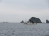 Leaving Nomaike for Taira there was a fleet of large fishing vessels anchored