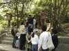 The line to pray at one of many small temples