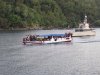 The "school boat" arriving with very enthusiastic children
