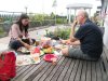 Having lunch on the roof of Eric's house