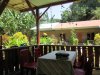 Our tabele at the Del Mar restaurant; notice the Bob Marley colors