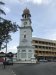 Thsi clock tower is supposedly leaning from American bombs dropped in WWII trying to evict the Japanese