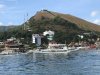 Coron City with large statue overlooking city