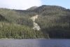 Bare granite rock with a waterfall trickling down!