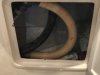 The toilet discharge hose going to the "Y" valve under the sink.....note the curve and how stiff the hose has become in 14 years! The toilet discharge hose going to the "Y" valve under the sink.....note the curve and how stiff the hose has become in 14 years!