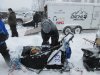 Michelle packing her sled