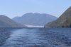 Looking north along Fraser Reach where the fog bank was in Ursula Channel