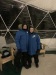 Kathy and Tom warming up inside the Aurora Sphere!!