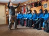 Dave Daley, renowned sled dog musher in Churchill, regaling us with some stories!!