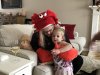 Kathy gave Kennedy a crab outfit from Japan or maybe it was the other way around:)))