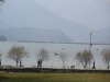 View from our restaurant over a lake towards the mountains.....we do not remember it being so hazy.....maybe the camera??
