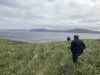 Mark and John walking in the dense tundra