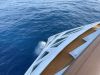 Looking down on the unique X-bow from Deck 6
