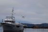 A big boat anchored behind us