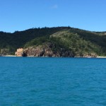 That is the Woodpile where tried a dive but current was too strong. On the right is Manta Ray Bay where we did 2 dives